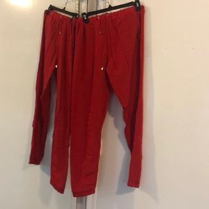 Red jogger pants